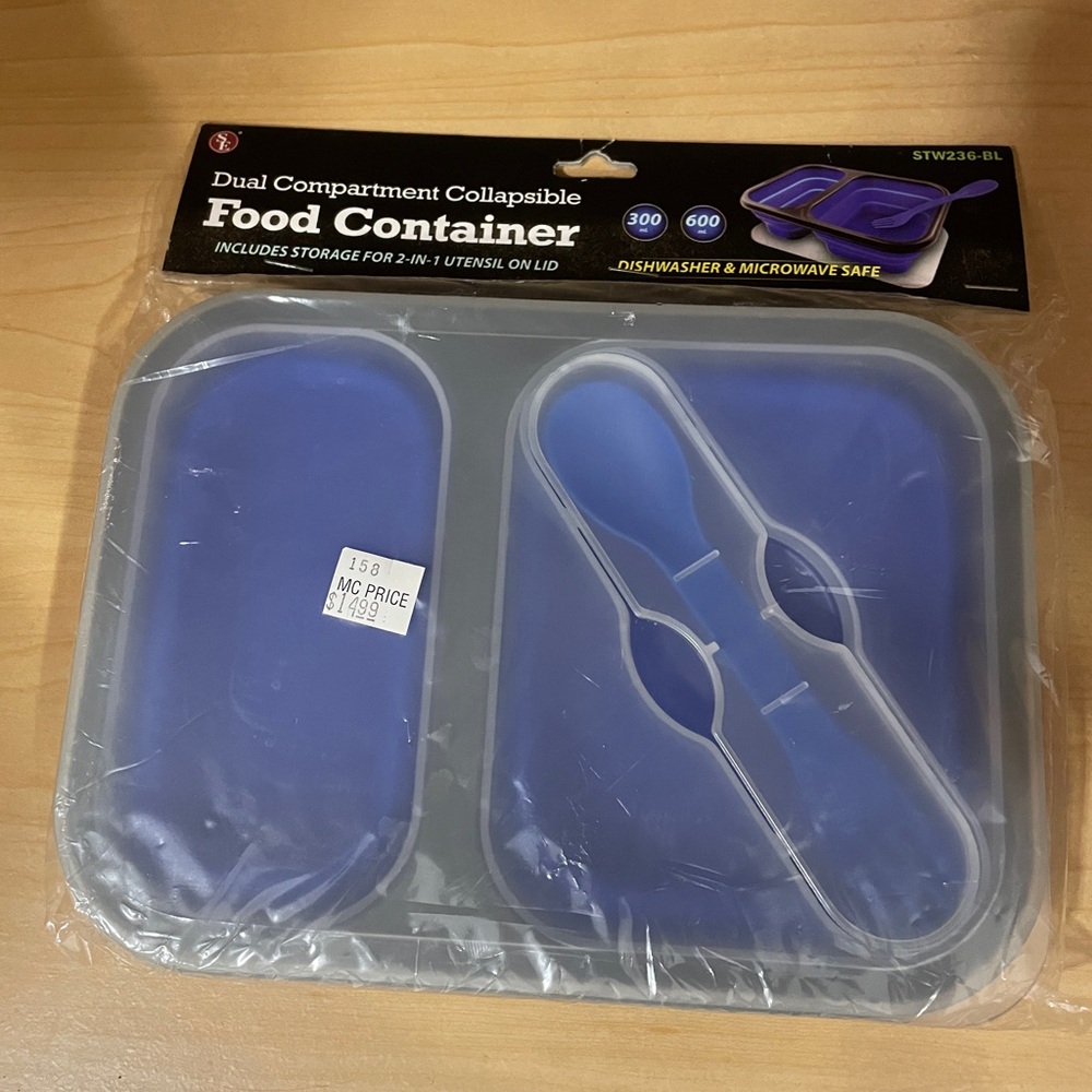 Dual Compartment Collapsible Food Container